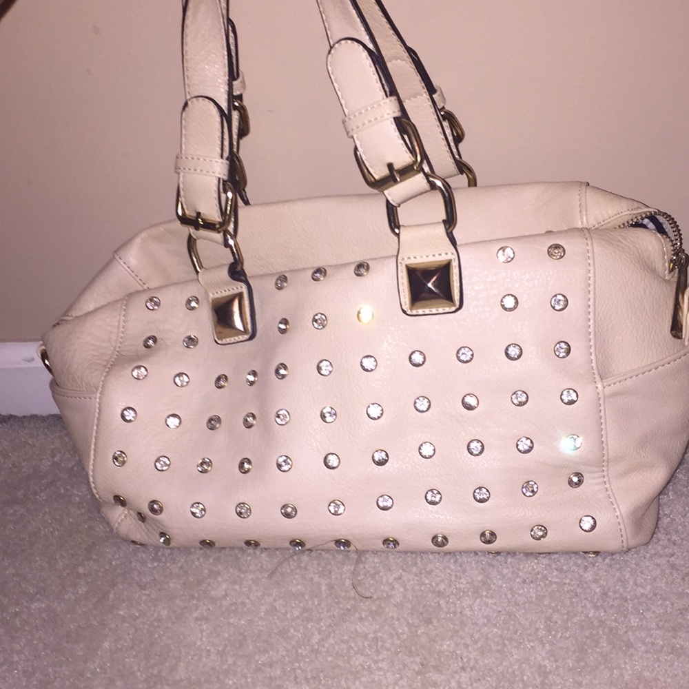 Bedazzled tan bag